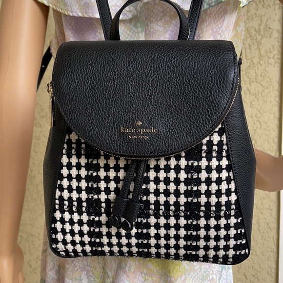 Kate Spade Leila Tweed Fabric Medium Backpack - Picture 2 of 16